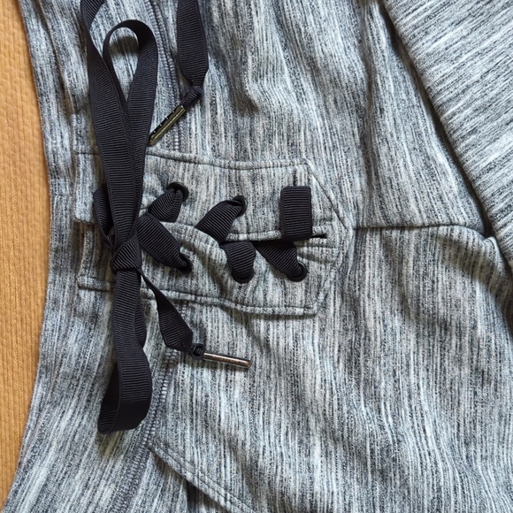 Victoria's Secret pink XS sweatpants pink leg Gray Tie front drawstring - Picture 5 of 8